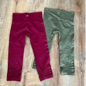 Gymshark Energy Seamless Crop Leggings Bundle - Size S
